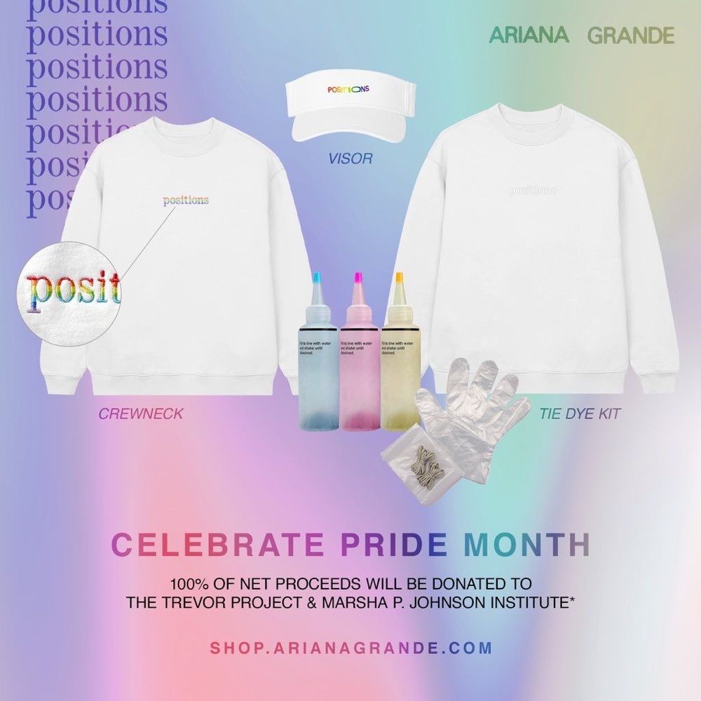 Ariana Grande Positions PRIDE Tie Dye Kit Crewneck XL